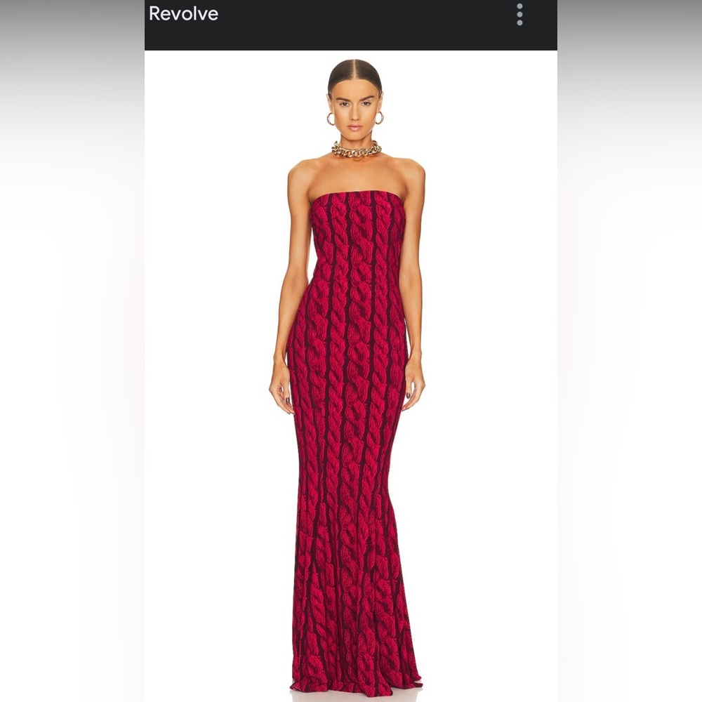 Norma Kamali Red Fishtail Gown